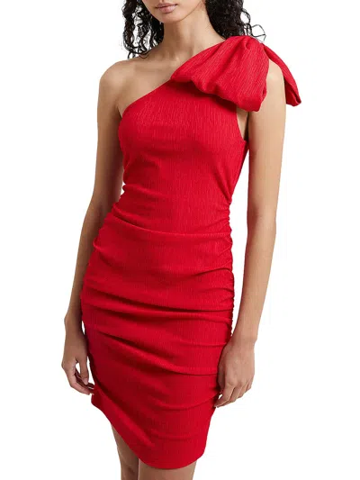 French Connection Sonya Ribbed One Shoulder Mini Dress In Multi