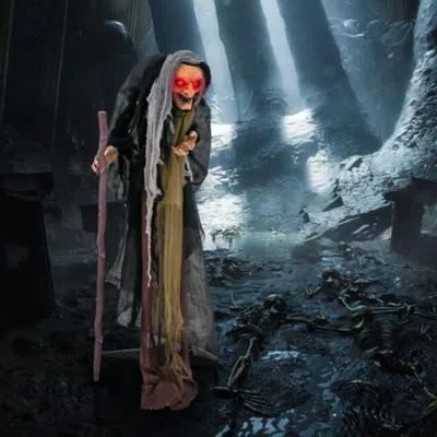 Hivvago Life Size Animatronic Witch With Pre-recorded Phrases