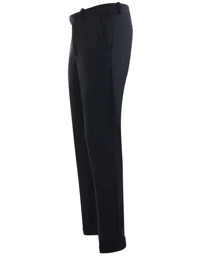 Rrd Tailored Black Trousers With Ankle-length Cut In Blue