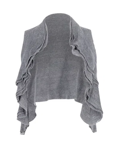 Theory Knit Waistcoat With Waterfall Effect In Grey Wool In Grey
