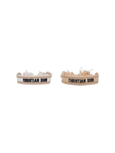 Dior Christian  Women Logo Bracelet Set In Brown