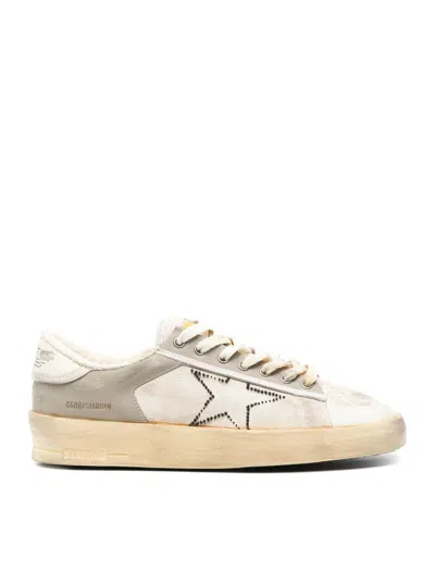 Golden Goose Stardan Con Collarino Spezzato E Stella Ricamata Suede And Leather Upper Leather Heel In Cream