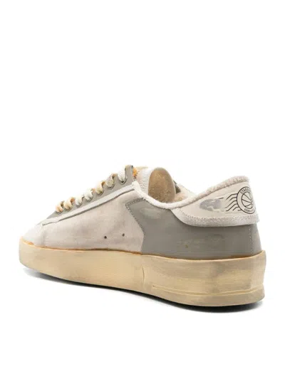 Golden Goose Stardan Con Collarino Spezzato E Stella Ricamata Suede And Leather Upper Leather Heel In Cream