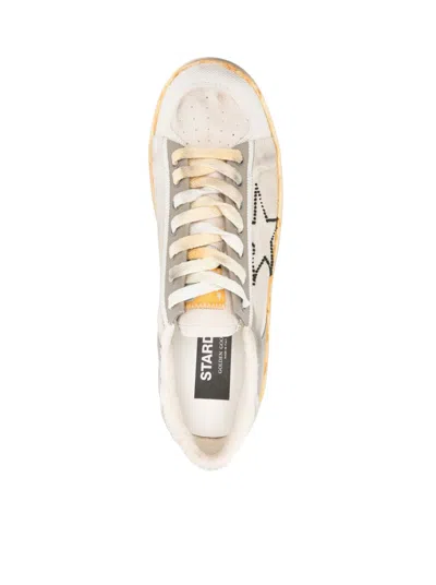 Golden Goose Stardan Con Collarino Spezzato E Stella Ricamata Suede And Leather Upper Leather Heel In Cream