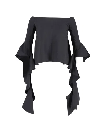 Ellery Delores Off-shoulder Top In Black Polyester In Black