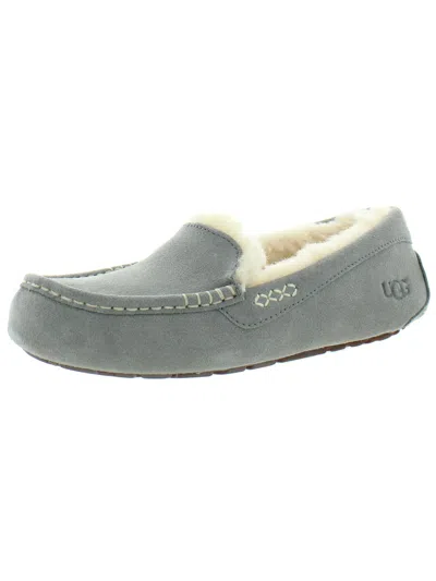 Ugg Ansley Womens Suede Comfy Moccasin Slippers In Grey