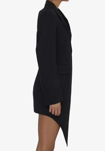 Shop Alexander Wang Asymmetrical Wool Mini Dress In Black