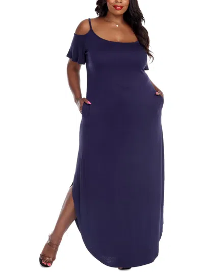 White Mark Plus Size Lexi Maxi Dress In Blue