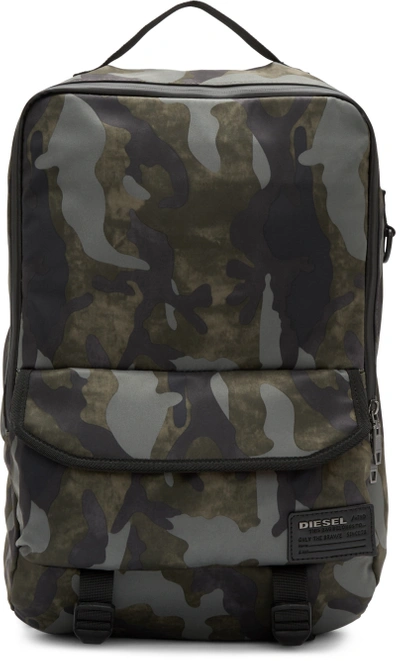 Diesel Green Camo F-close Backpack In H5254 Military Camou