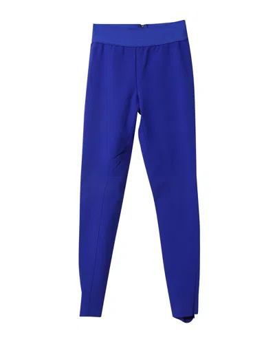 Stella Mccartney High Waisted Stretch Skinny Pants In Blue Cotton In Blue