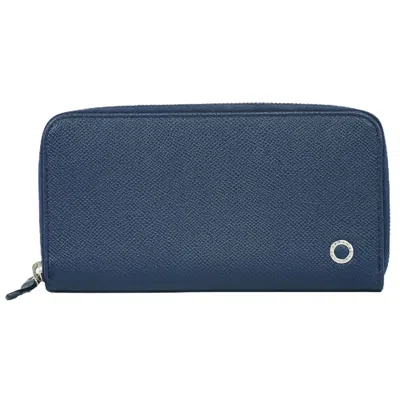 Pre-owned Bulgari Bvlgari Bvlgari Leather Wallet () In Blue
