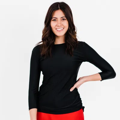 CALYPSA WOMEN'S WOMEN'S 3/4 SLEEVE RASH GUARD MARGAUX SWIM TOP 
