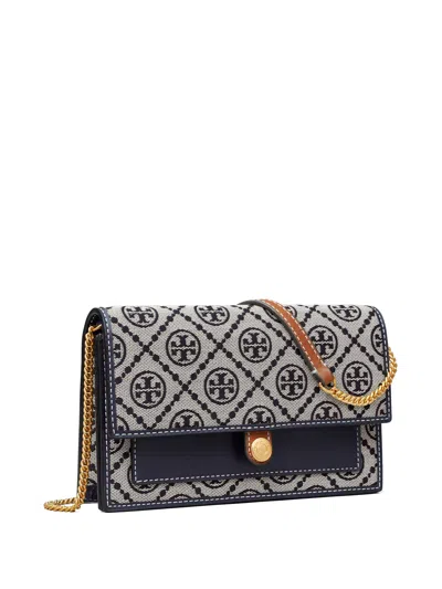 Tory Burch T Monogram Chain Wallet In 405 Navy