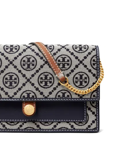 Tory Burch T Monogram Chain Wallet In 405 Navy