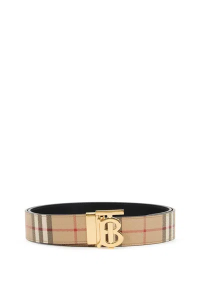 Shop Burberry Reversible Tb Check Belt