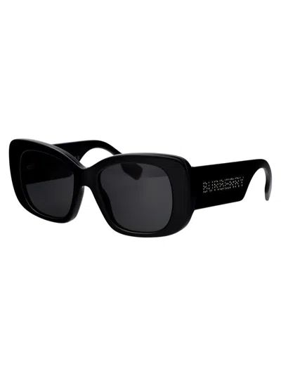 Burberry Black Acetate Sunglasses In 300187 Black