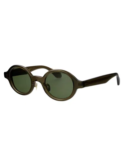 Giorgio Armani Round-frame Sunglasses In 60612a Transparent Green