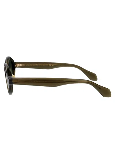 Giorgio Armani Round-frame Sunglasses In 60612a Transparent Green