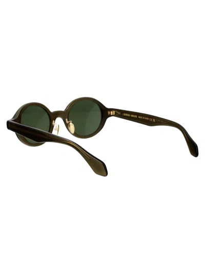 Giorgio Armani Round-frame Sunglasses In 60612a Transparent Green