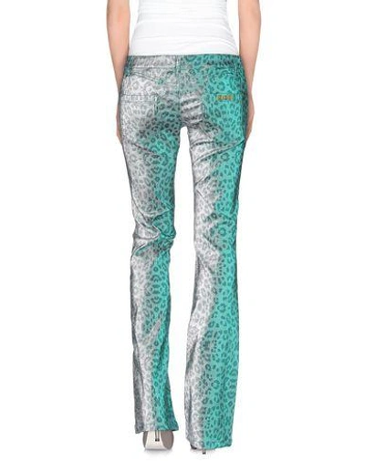 Shop Just Cavalli Casual Pants In Turquoise