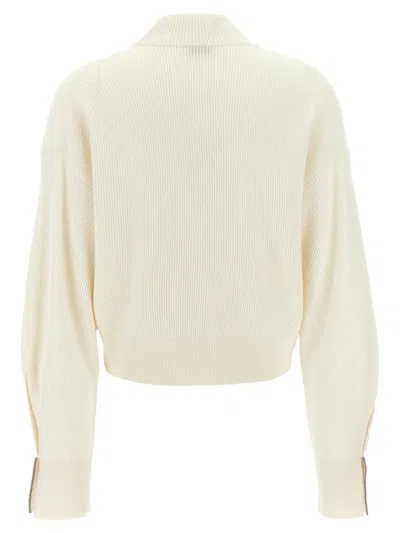 Brunello Cucinelli Mohair Silk Sweater Sweaters And Cardigans White In White