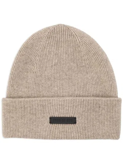 Fear Of God Cashmere Beanie With Fold-over Cuff In Beige