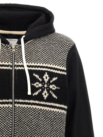 Junya Watanabe Cotton And Wool Hoodie In Multicolor