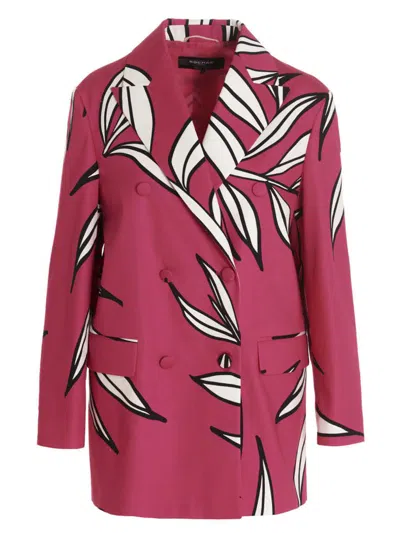 Rochas Floral Pattern Blazer Jacket In Purple