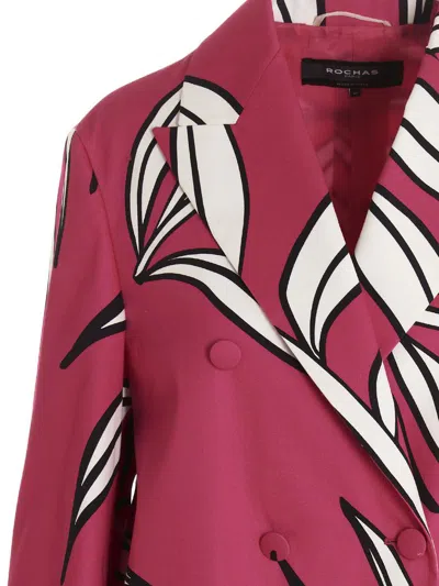 Rochas Floral Pattern Blazer Jacket In Purple