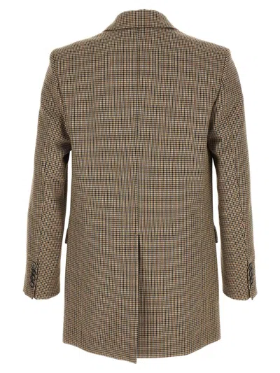 Shop Ami Alexandre Mattiussi Ami Paris Houndstooth Blazer In Beige