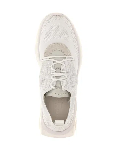 Ferragamo Nima Skin Leather Running Sneakers In White