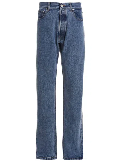 Vtmnts Straight Leg Denim Trousers With Contrast Stitching In Blue