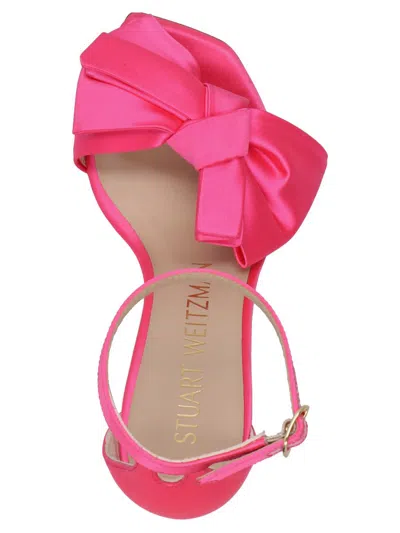 Stuart Weitzman Nudistcurver Loveknot Sandals Fuchsia In Purple