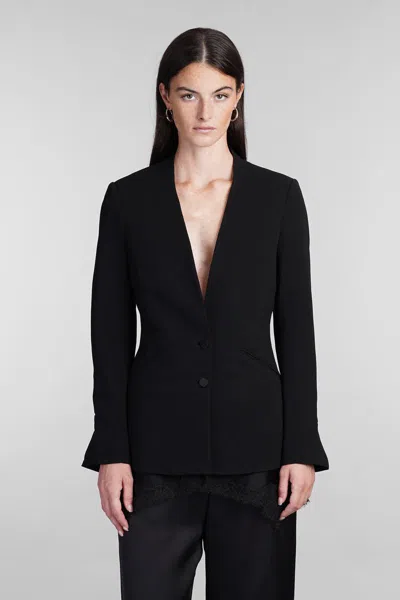 Simkhai Allie Crepe Combo Basque Jacket In Black