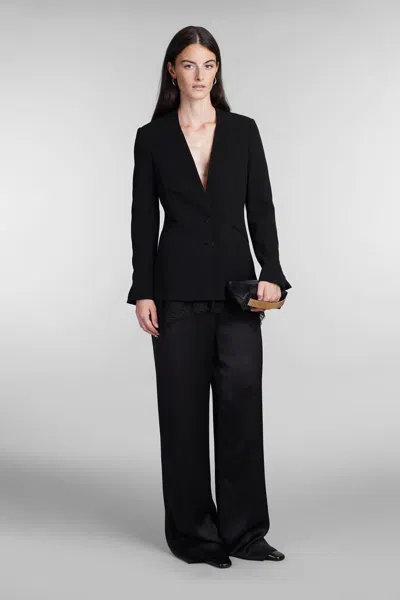 Simkhai Allie Crepe Combo Basque Jacket In Black