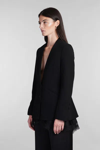 Simkhai Allie Crepe Combo Basque Jacket In Black