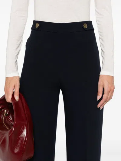 Twinset Cady High-waist Trousers In Blue