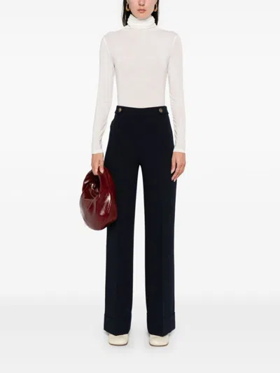 Twinset Cady High-waist Trousers In Blue