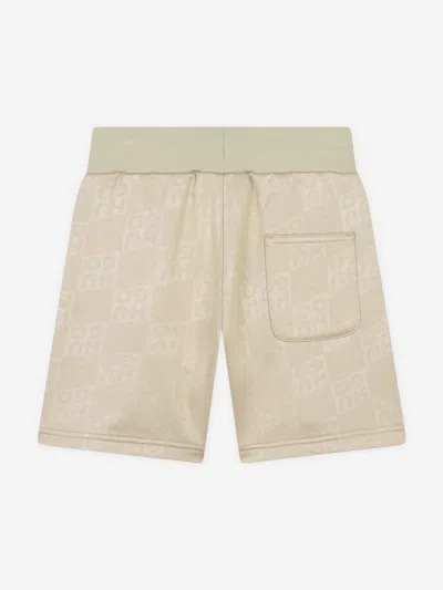 Hugo Boss Monogram-pattern Track Shorts In Beige