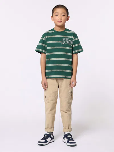 Hugo Boss Hugo Boys Loose Pants In Beige