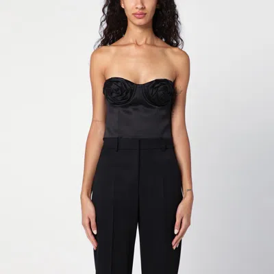 Shop Marc Jacobs Black Satin Rose Corset