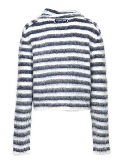 Jacquemus Marina Striped Wool-blend Sweater In Blue
