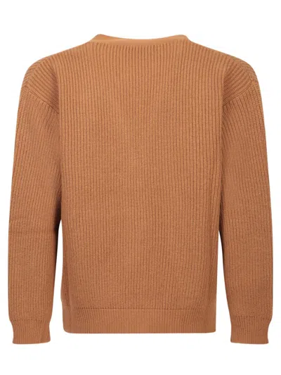 Lardini Virgin Wool-cashmere Cardigan In Brown