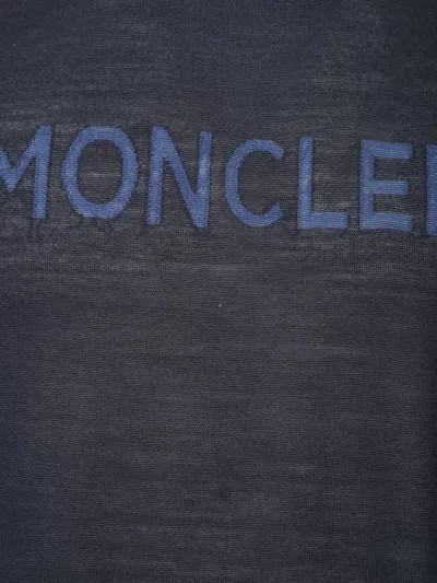 Moncler Lightweight Wool Pullover Sweater In Blue