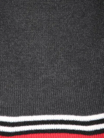 Msgm Striped Intarsia Knit Sweater In Grey