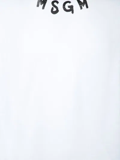Msgm Logo-print Cotton Sweatshirt In White