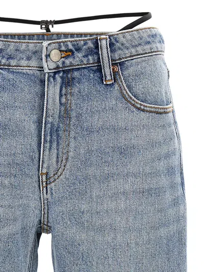 Alexander Wang Prestyle Diamante Charm Jeans In Blue