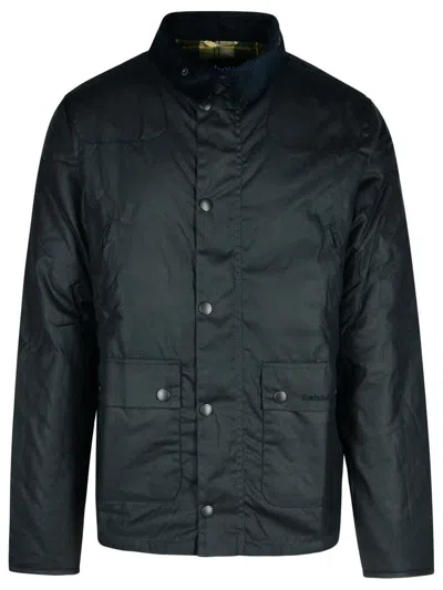 Barbour 'modified' Black Waxed Cotton Jacket In Blue