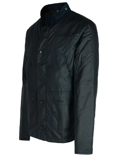 Barbour 'modified' Black Waxed Cotton Jacket In Blue