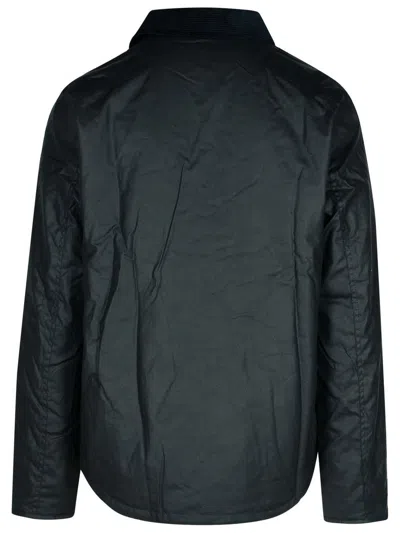 Barbour 'modified' Black Waxed Cotton Jacket In Blue